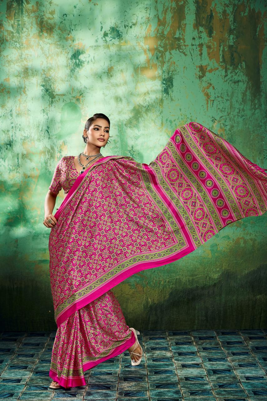 Rajtex Pure Ajrakh-039 Saree market in Pune