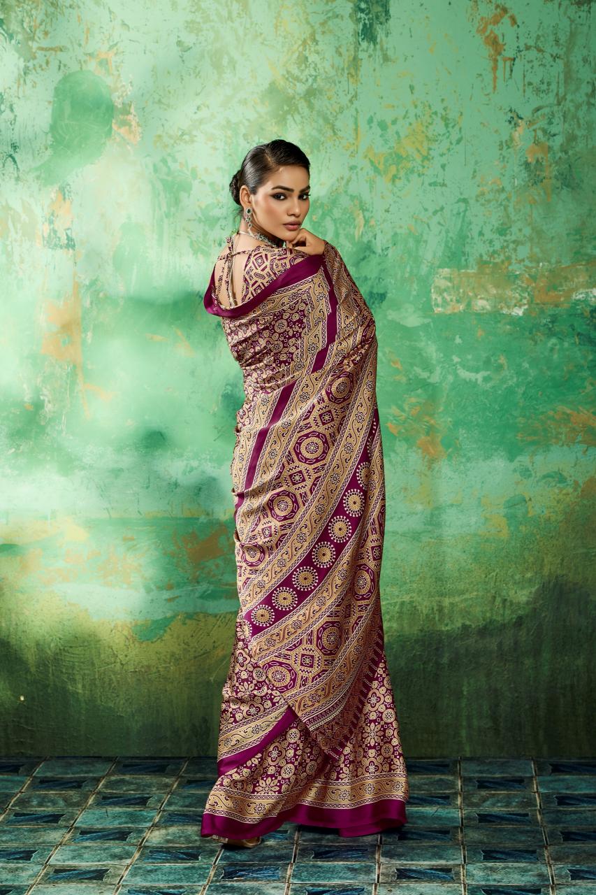 Rajtex Pure Ajrakh-039 Saree market in Pune