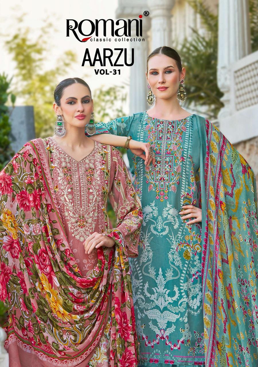 Romani Aarzu Vol-31 – Pakistani Readymade Kurti Pant With Dupatta - Wholesale Catalog