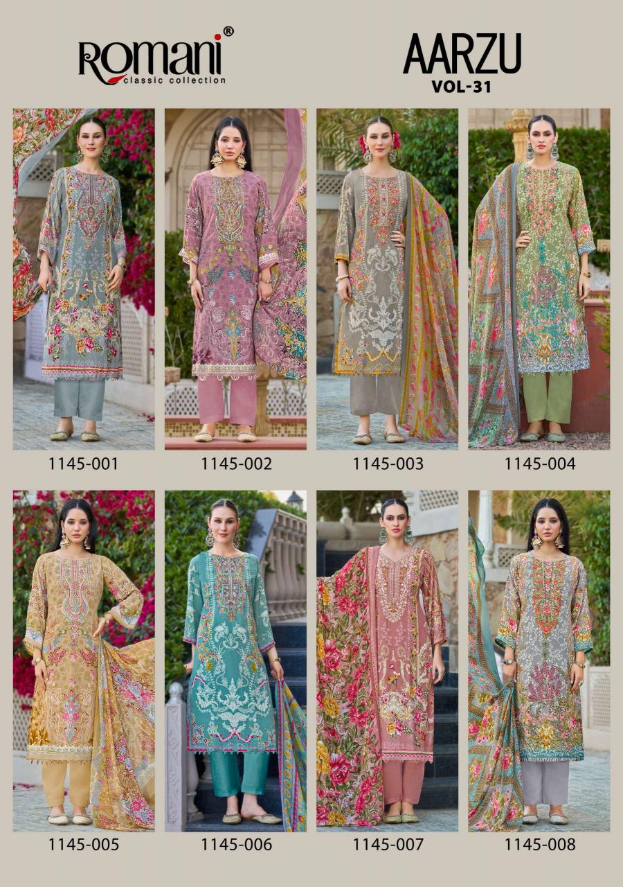 Romani Aarzu Vol-31 – Pakistani Readymade Kurti Pant With Dupatta - Wholesale Catalog