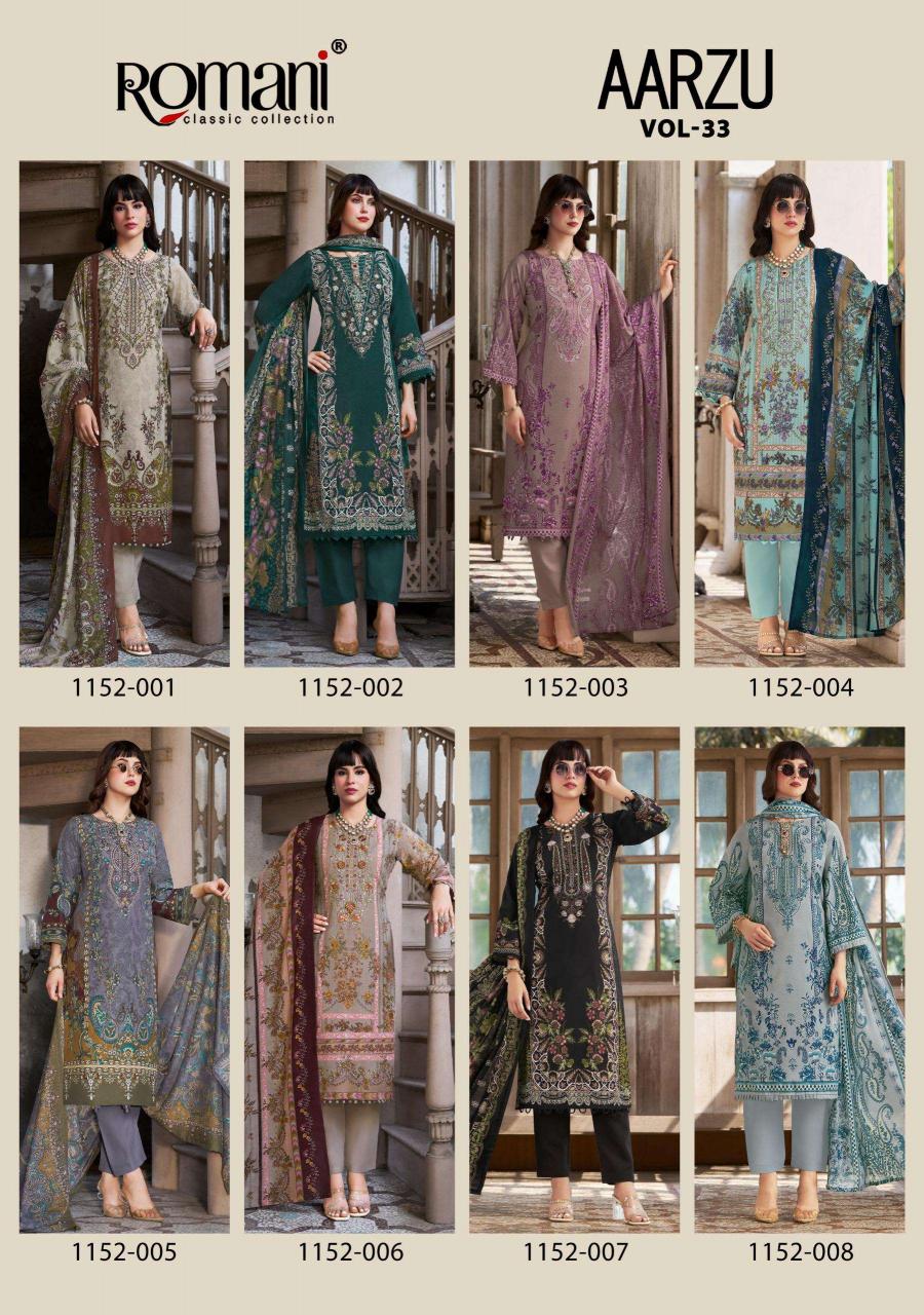 Romani Aarzu Vol-33 – Karachi Readymade Kurti Pant With Dupatta - Wholesale Catalog