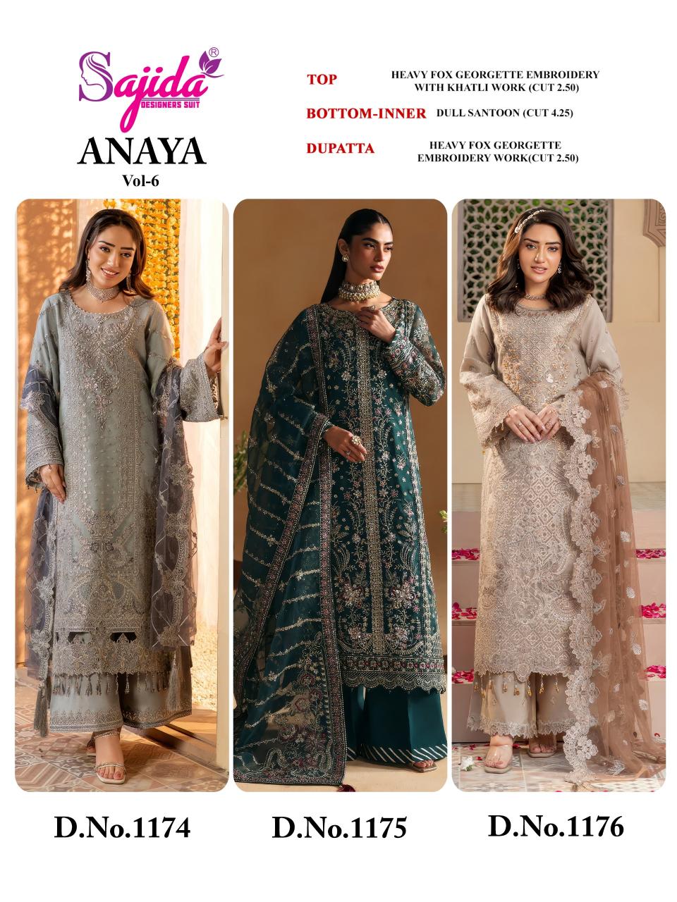SAJIDA ANAYA-VOL-6 Indian salwar kameez wholesaler