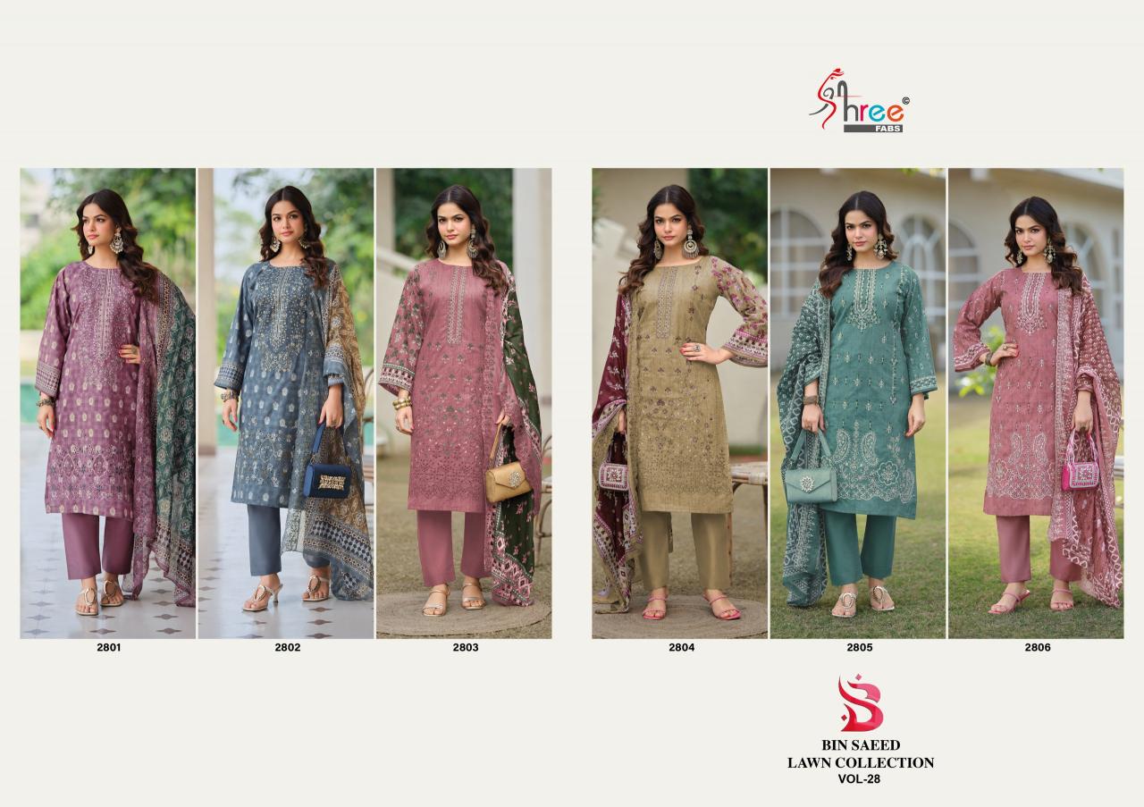 SHREE FABS BIN SAEED LAWN COLLECTION VOL-28 indian wholesale salwar kameez
