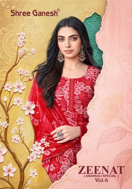 Shree Ganesh Zeenat Vol-5 – Anarkali Style Kurti Pant With Dupatta - Wholesale Catalog