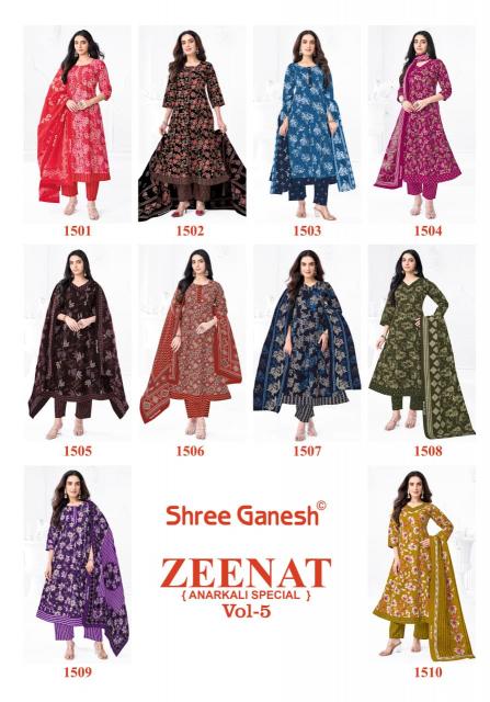 Shree Ganesh Zeenat Vol-5 – Anarkali Style Kurti Pant With Dupatta - Wholesale Catalog