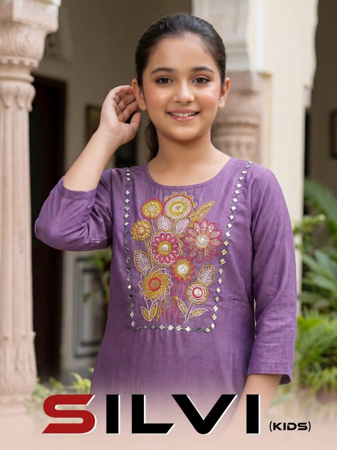 SILVI KIDS WHOLESALE KURTI 3PCS  1