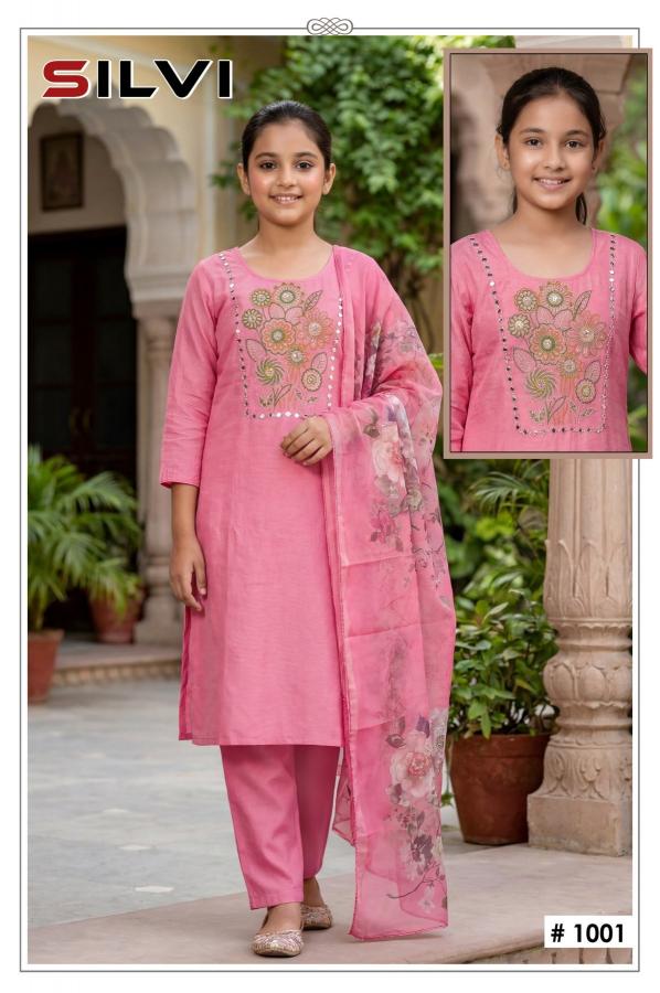 SILVI KIDS WHOLESALE KURTI 3PCS  1