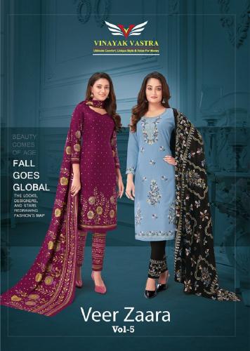 Vinayak Vastra Veer Zaara Vol-5 – Rayon Dress Material - Wholesale Catalog