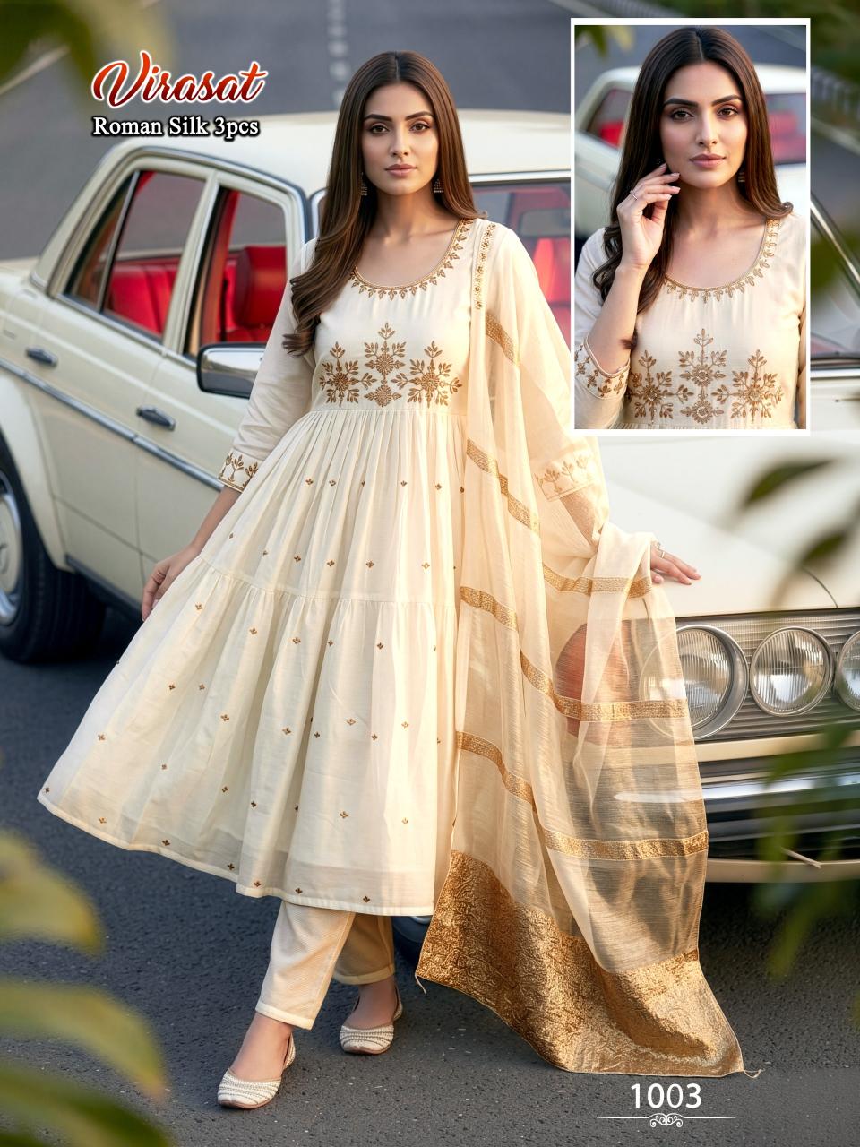 VIRASAT SILK ROMAN wholesale kurti set india