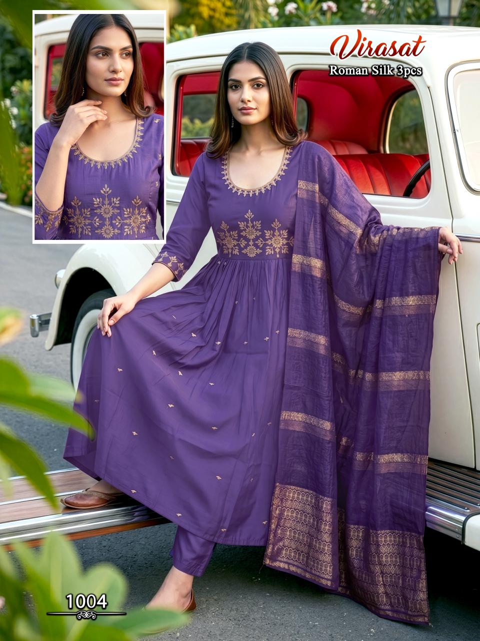 VIRASAT SILK ROMAN wholesale kurti set india