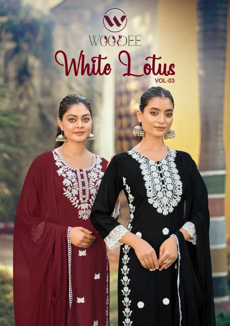 WOODEE WHITE LOTUS vol-3 mumbai kurti market