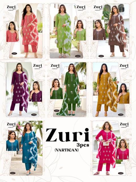 ZURI  3PCS  WHOLESALE KURTI 