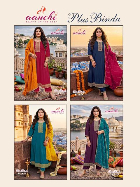 Aanchi Plus Bindu catalog designer kurtis wholesale online shopping 
