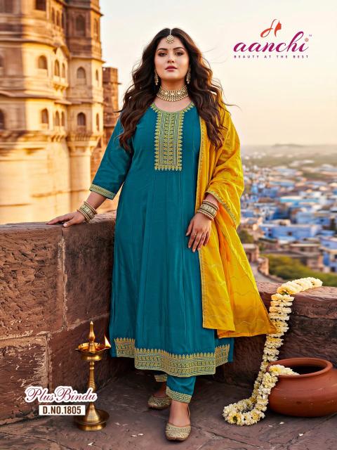 Aanchi Plus Bindu catalog designer kurtis wholesale online shopping 