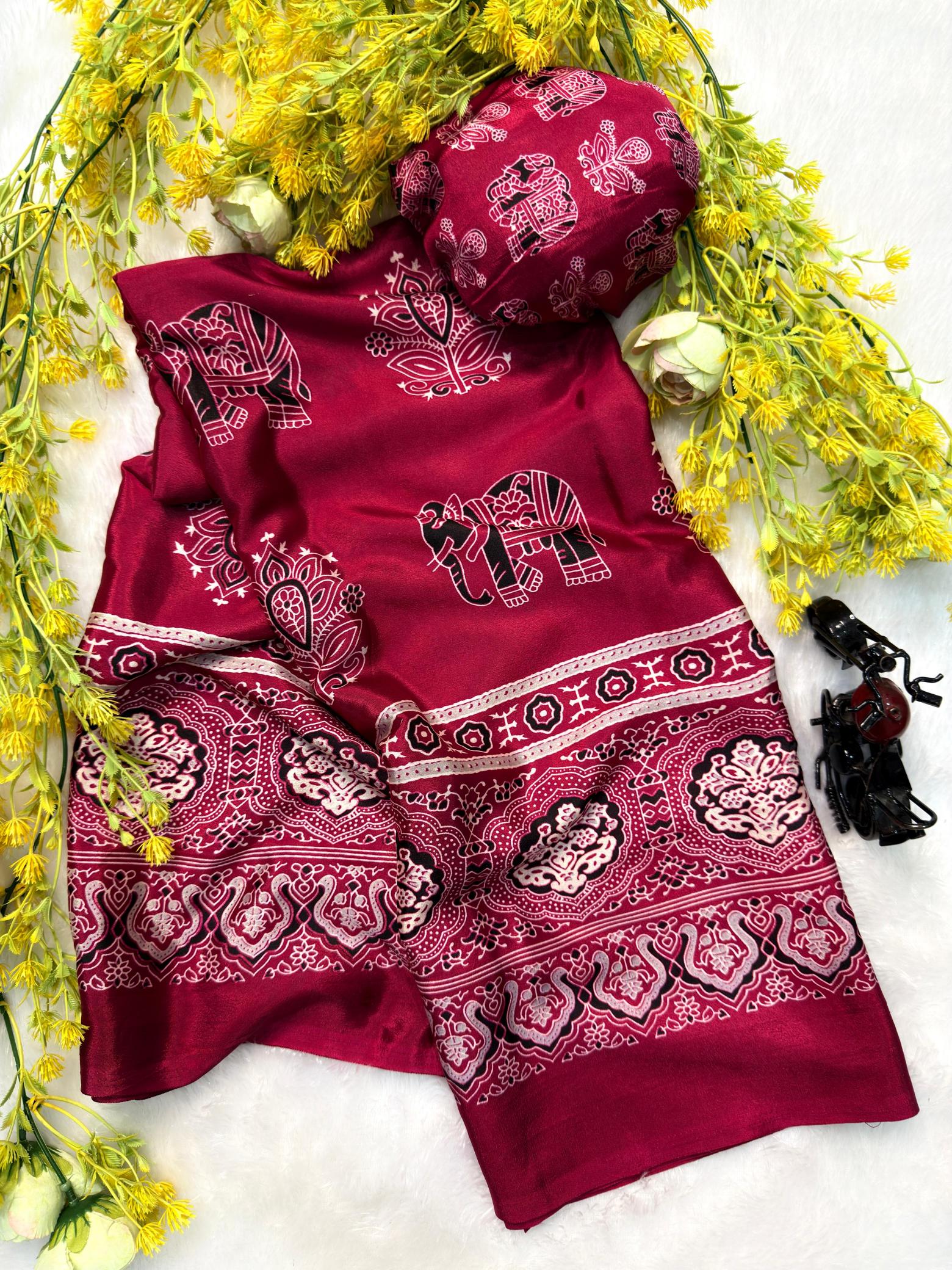 AJRAKH gajji creap silk Saree suppliers in Kolkata
