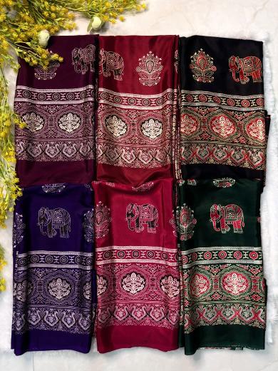 AJRAKH gajji creap silk Saree suppliers in Kolkata