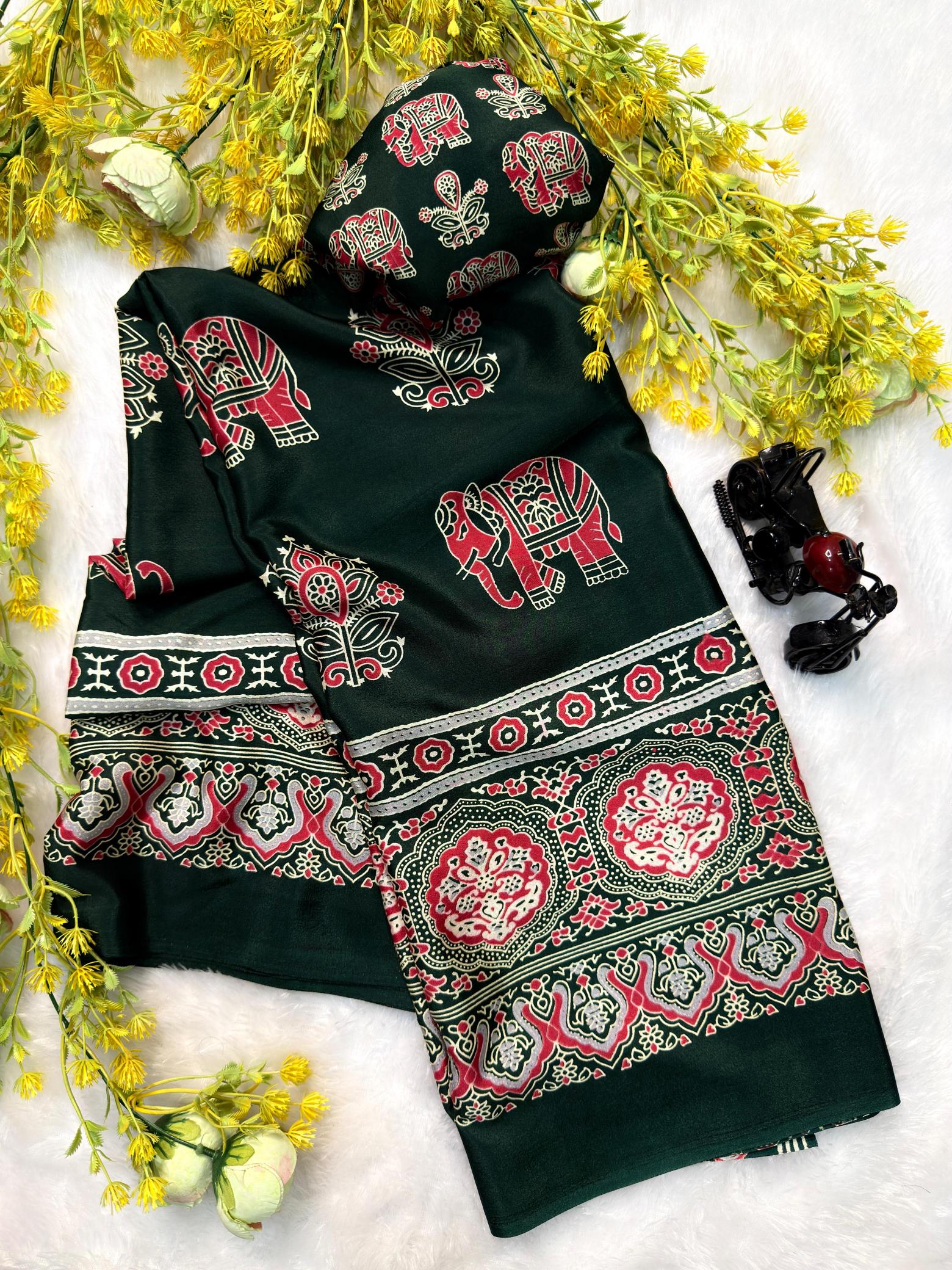 AJRAKH gajji creap silk Saree suppliers in Kolkata