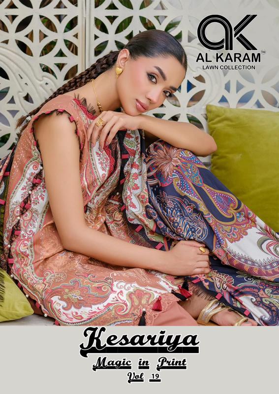 Al Karam Kesariya Vol-19 – Karachi Readymade Kurti Pant With Dupatta - Wholesale Catalog