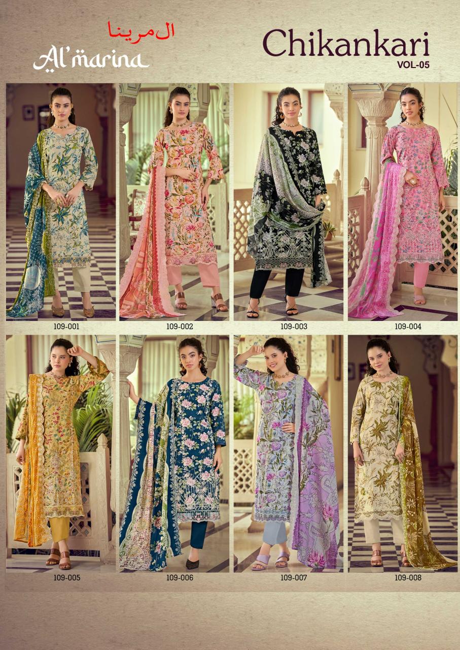 Almarina Chikankari vol 5 catalog surat textile market dress materials