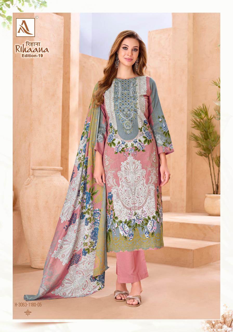 Alok Rihaana Vol 19 catalog surat dress material catalogue