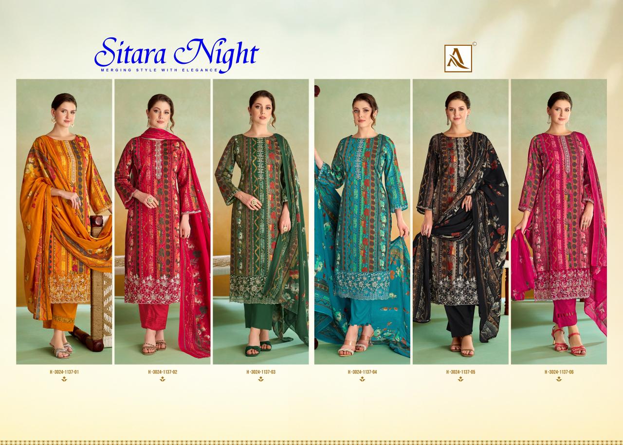 Alok Sitara Night catalog surat dress material shop