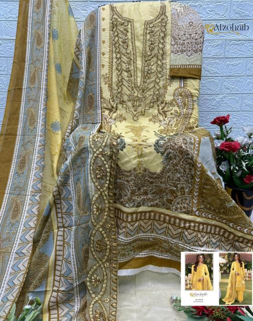 Alzohaib Az Aziza Vol 2 catalog Chiffon Dupatta wholesale pakistani suits uk