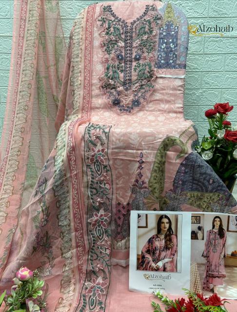 Alzohaib Az Aziza Vol 2 catalog Chiffon Dupatta wholesale pakistani suits uk