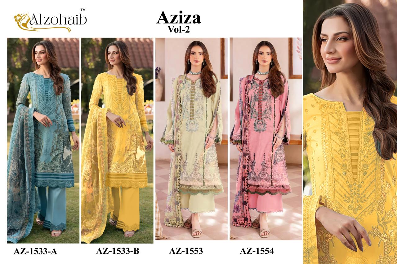 Alzohaib Az Aziza Vol 2 catalog Chiffon Dupatta wholesale pakistani suits uk