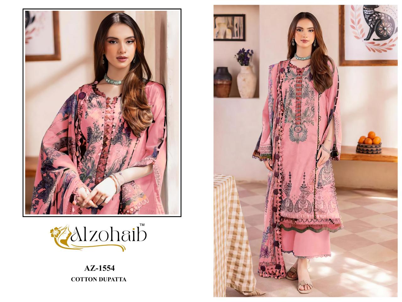 Alzohaib Az Aziza Vol 2 catalog Chiffon Dupatta wholesale pakistani suits uk
