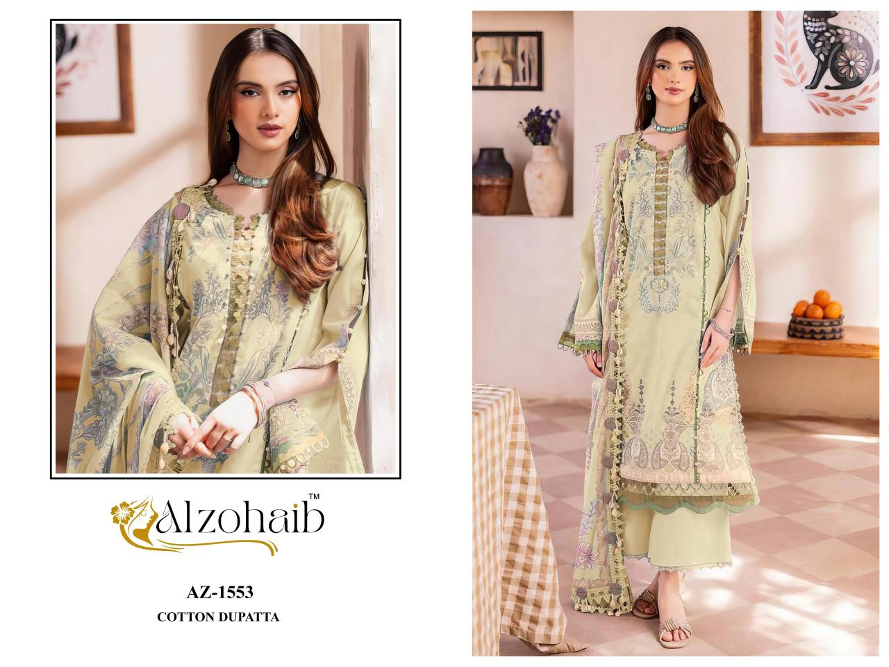 Alzohaib Az Aziza Vol 2 catalog Chiffon Dupatta wholesale pakistani suits uk