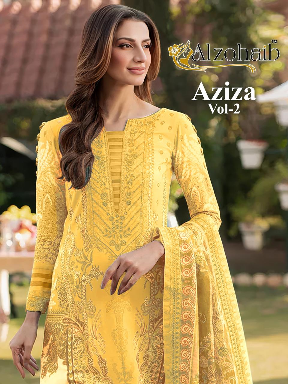 Alzohaib Az Aziza Vol 2 catalog Cotton Dupatta wholesale pakistani suits in delhi