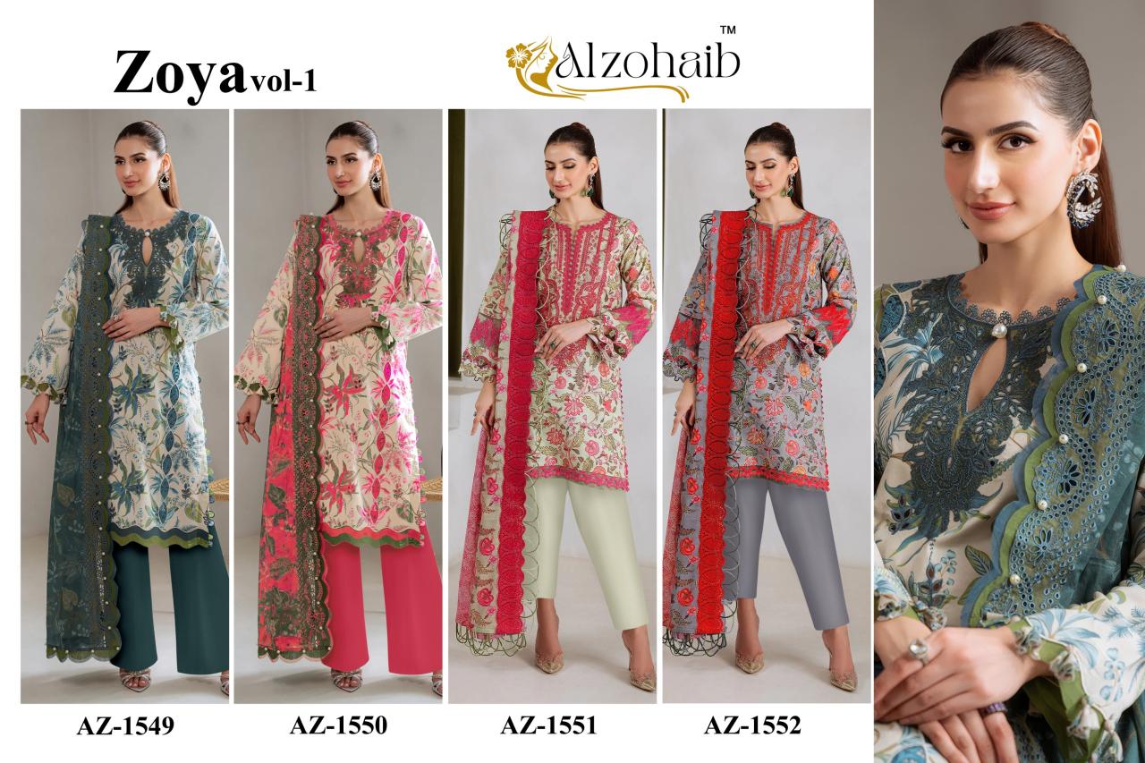 Alzohiab Zoya Vol-1 – Pakistani Readymade Kurti Pant With Dupatta - Wholesale Catalog
