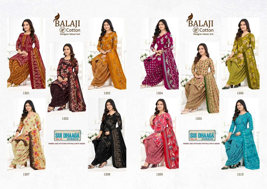 Balaji Sui Dhaga Vol-12 – Readymade Patiyala Dress - Wholesale Catalog