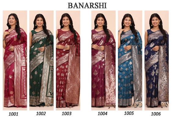 BANARSHI by shree shyam fashion fancy designer Banarasi silk fabric saree wholesale with Fancy latkan