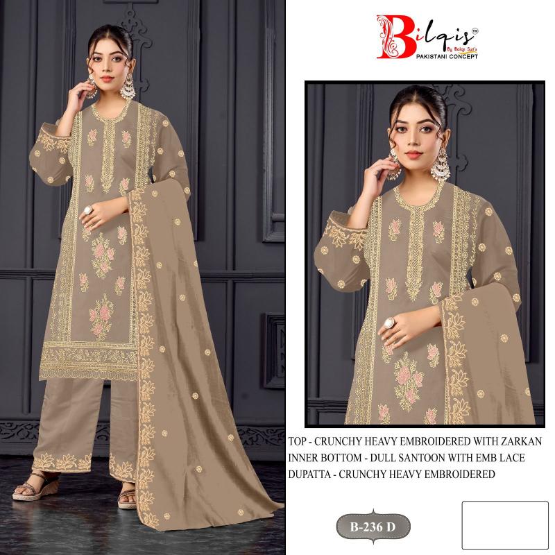 Bilqis B 236 catalog pakistani suits wholesalers in surat