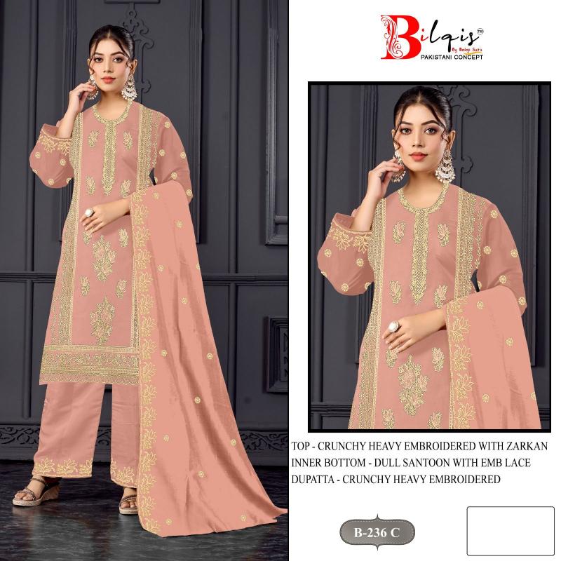 Bilqis B 236 catalog pakistani suits wholesalers in surat
