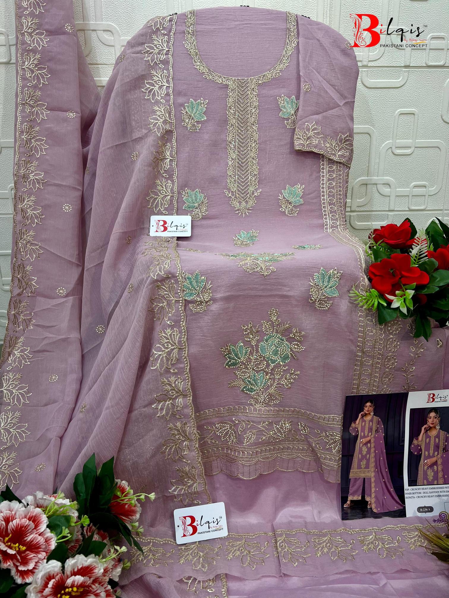 Bilqis B 236 catalog pakistani suits wholesalers in surat