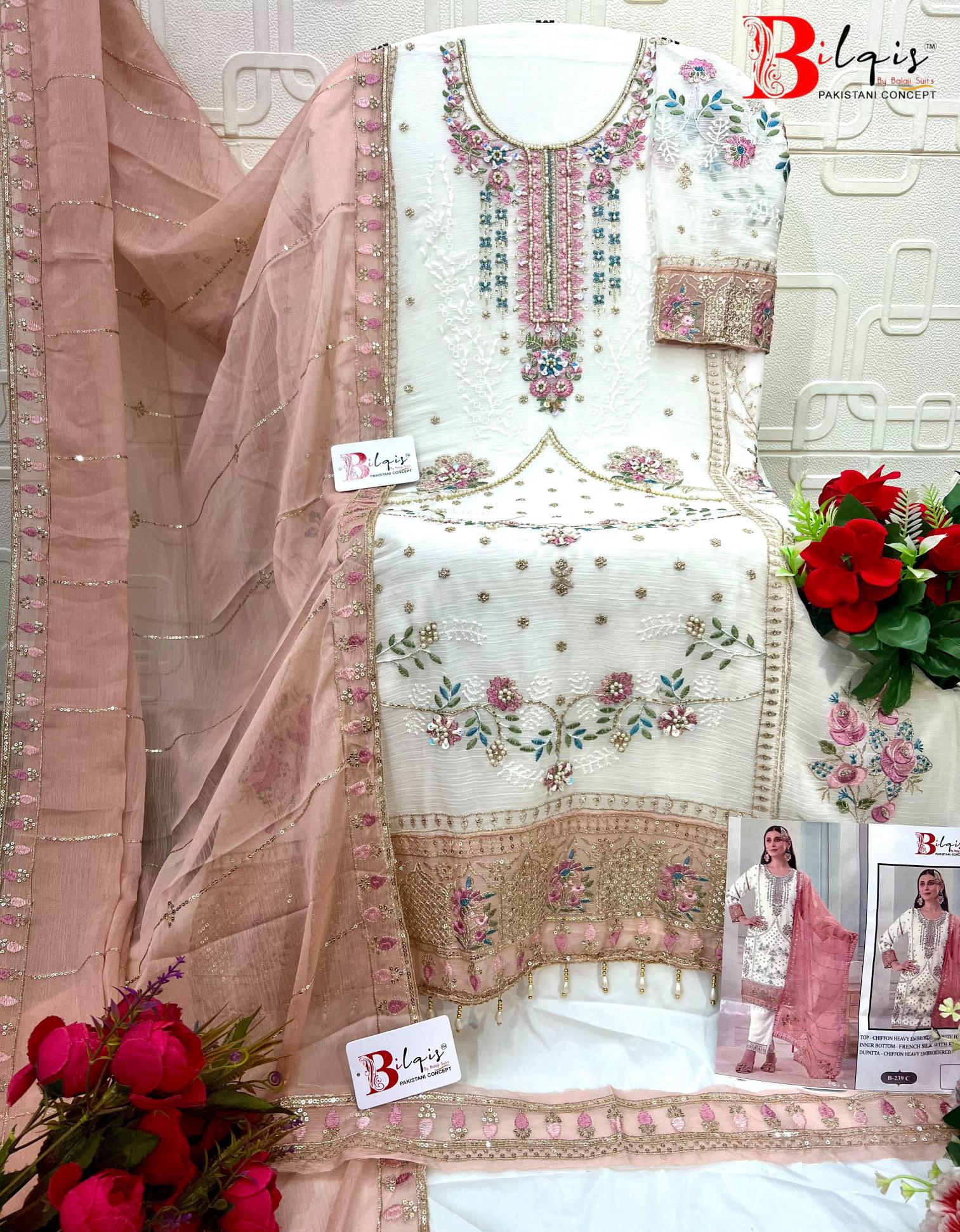 Bilqis B 239 catalog pakistani suit wholesalers
