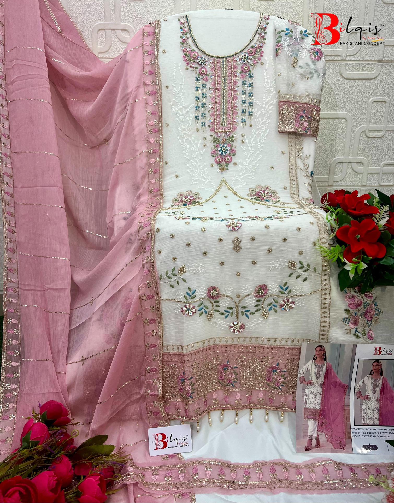 Bilqis B 239 catalog pakistani suit wholesalers