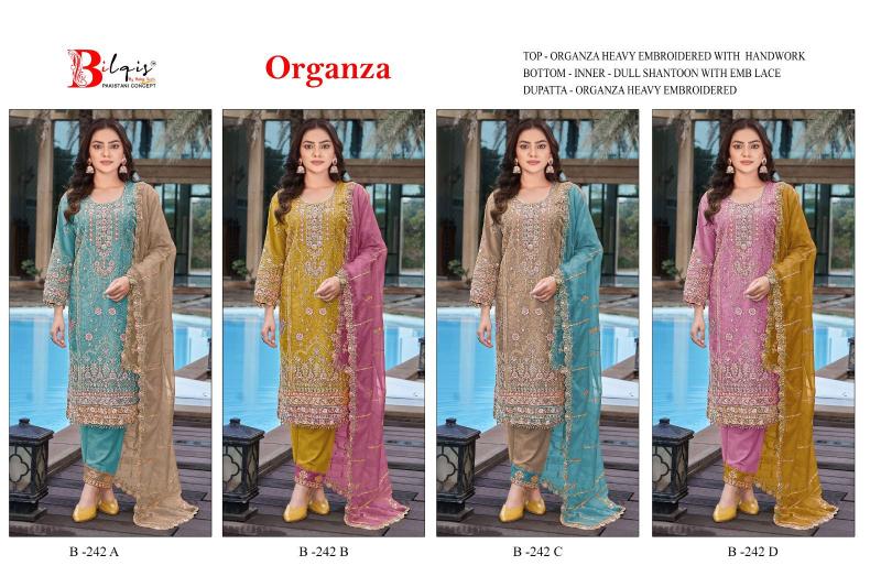 Bilqis B 242 catalog wholesale pakistani suit in surat