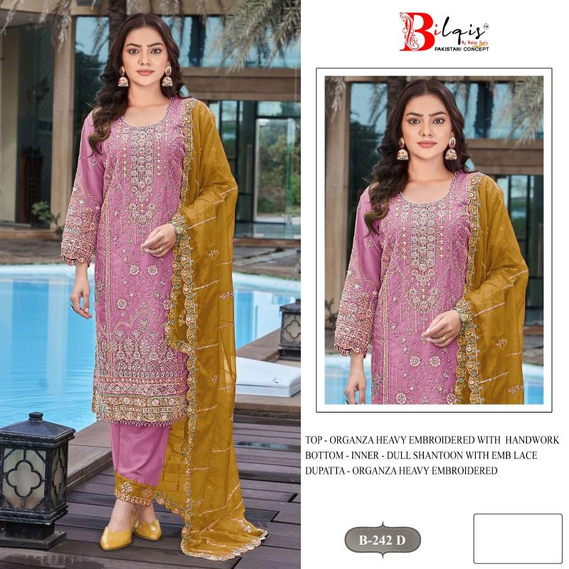 Bilqis B 242 catalog wholesale pakistani suit in surat
