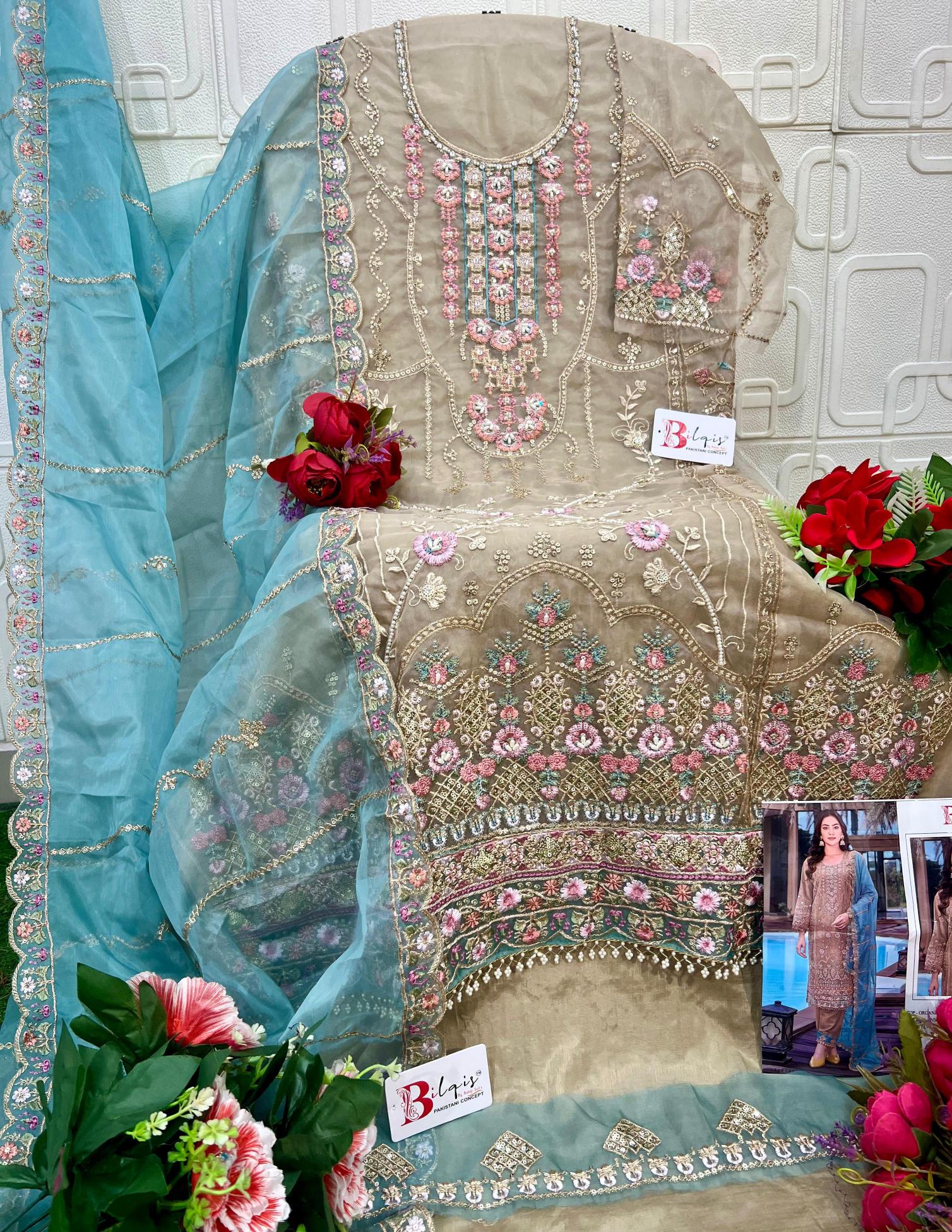 Bilqis B 242 catalog wholesale pakistani suit in surat
