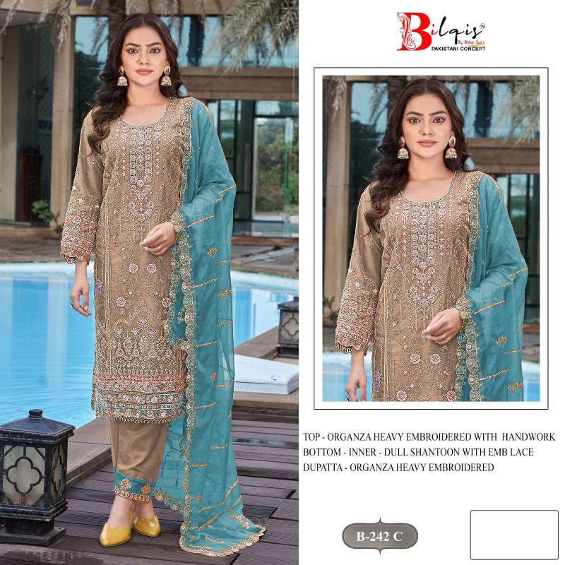 Bilqis B 242 catalog wholesale pakistani suit in surat