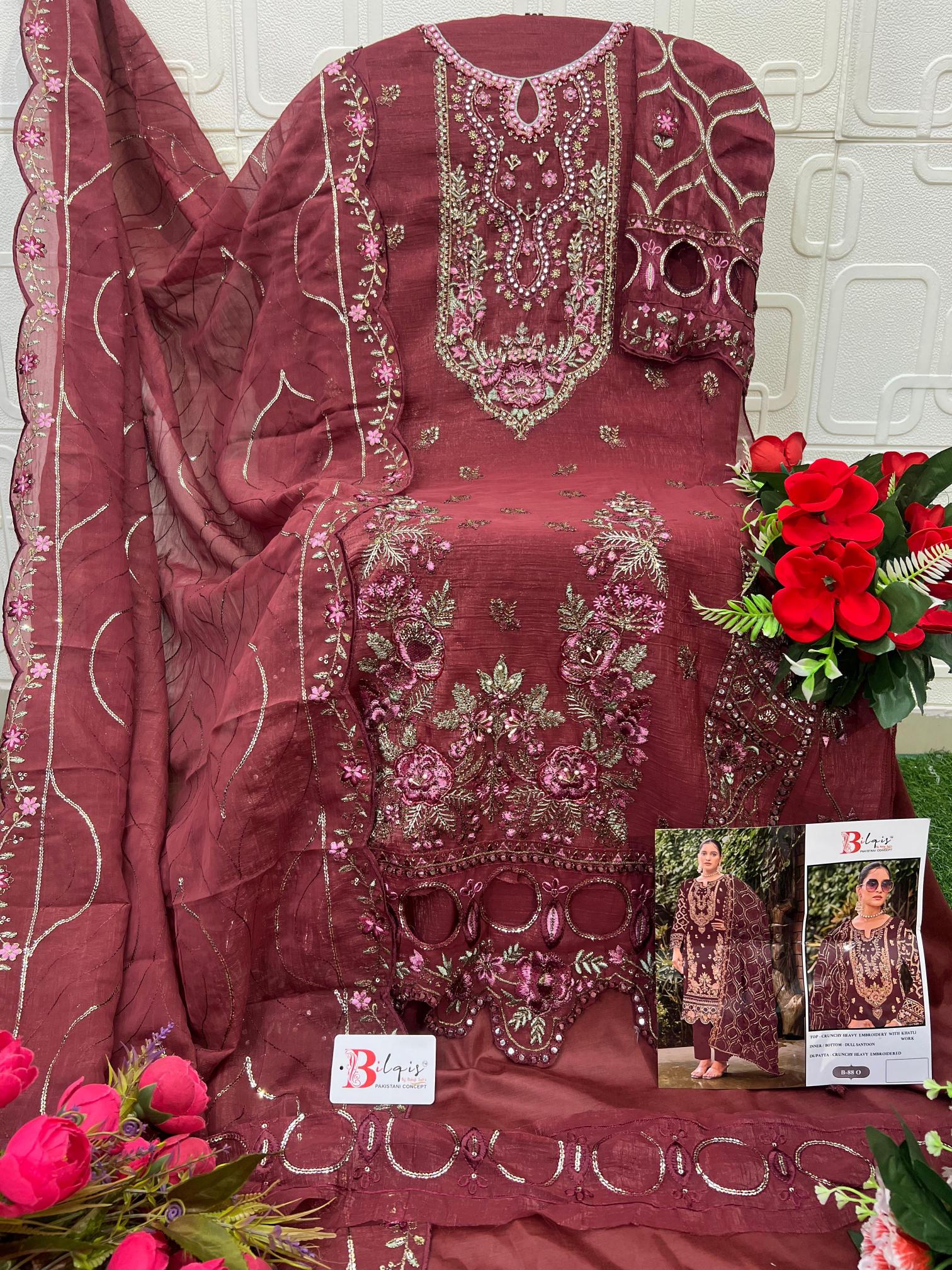 Bilqis B 88 catalog pakistani suits wholesalers in india