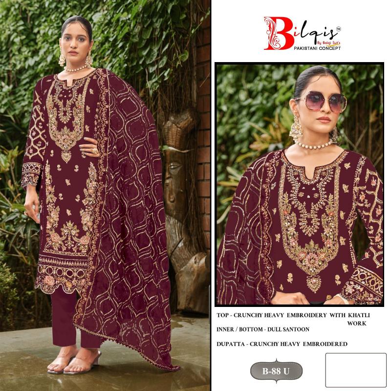 Bilqis B 88 catalog pakistani suits wholesalers in india