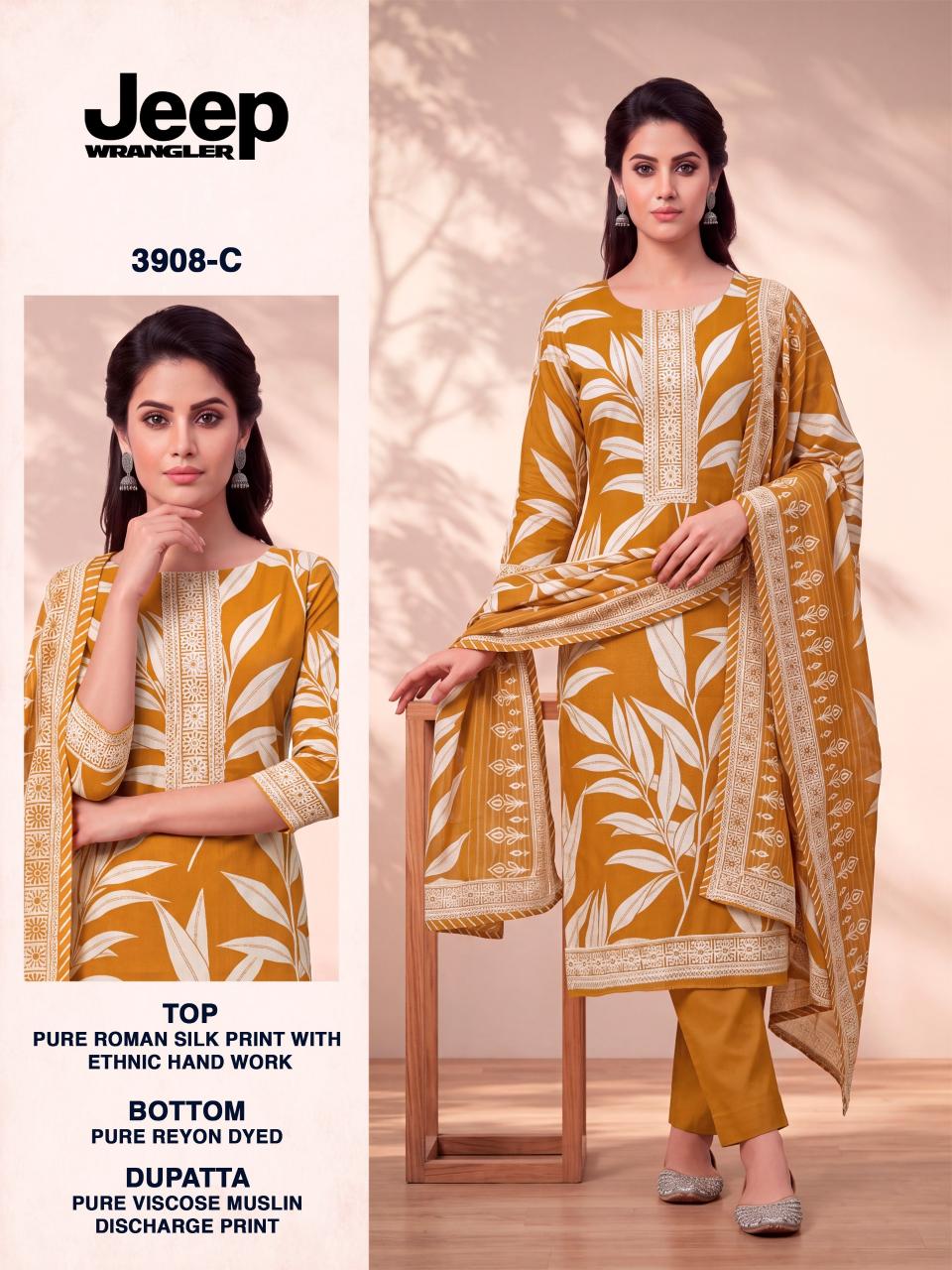 Bipson Jeep Wranglar 3908 Catalog party wear salwar kameez wholesale