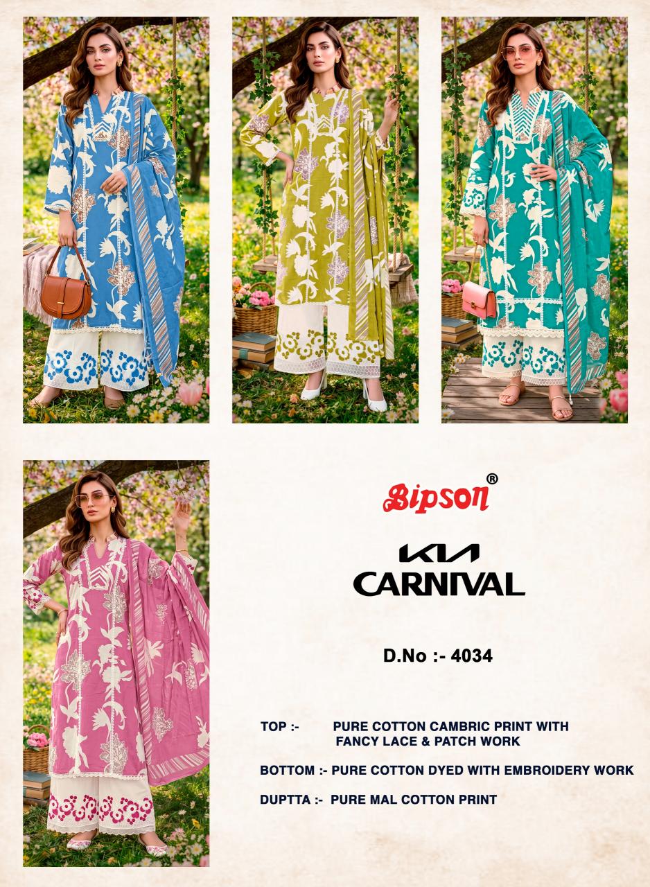 Bipson Kia Carnival 4034 catalog designer salwar kameez wholesale online 