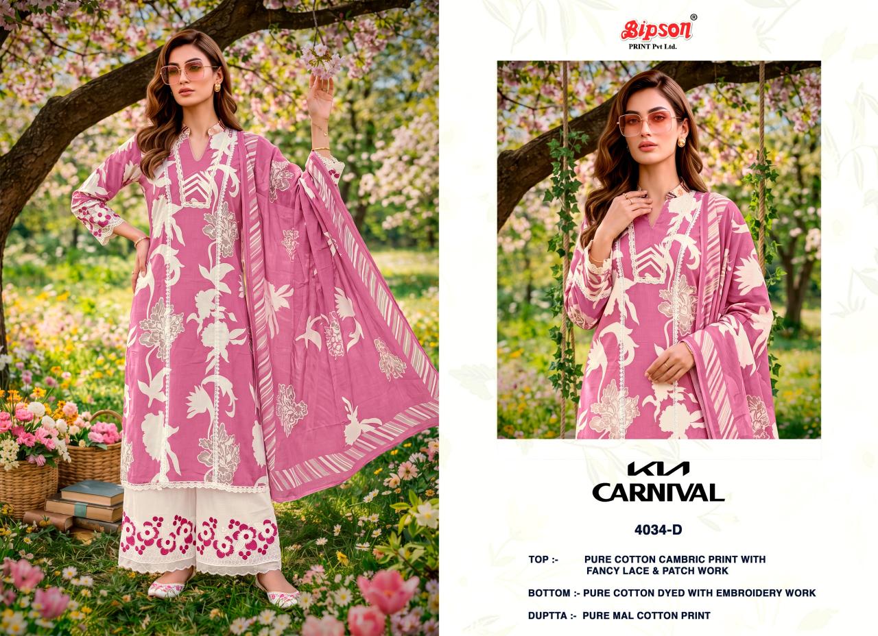 Bipson Kia Carnival 4034 catalog designer salwar kameez wholesale online 
