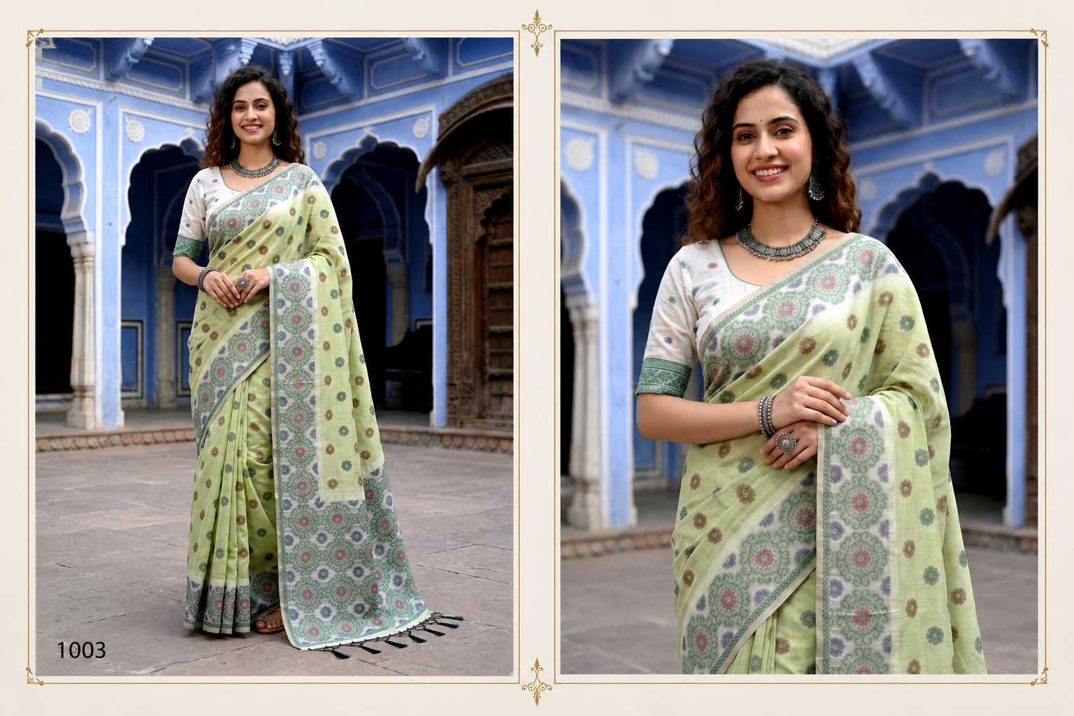 Bunawat - Aananya Sangam Prints Cotton Woven Work Traditional Saree