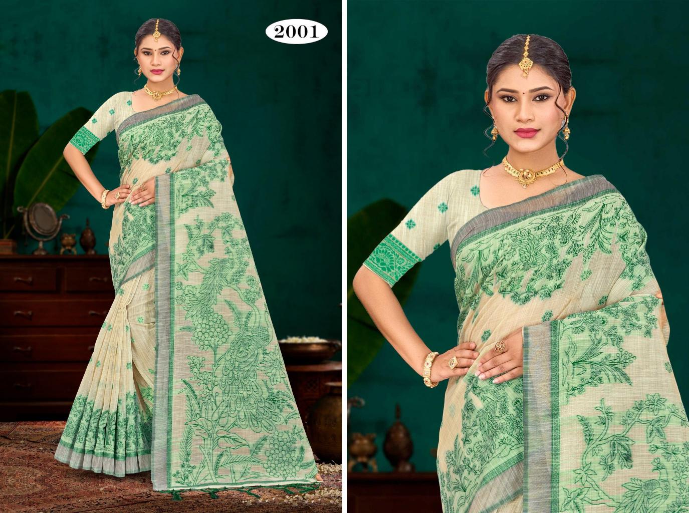 Bunawat - Aarika Cotton Sangam Prints Cotton Woven Work Traditional Saree